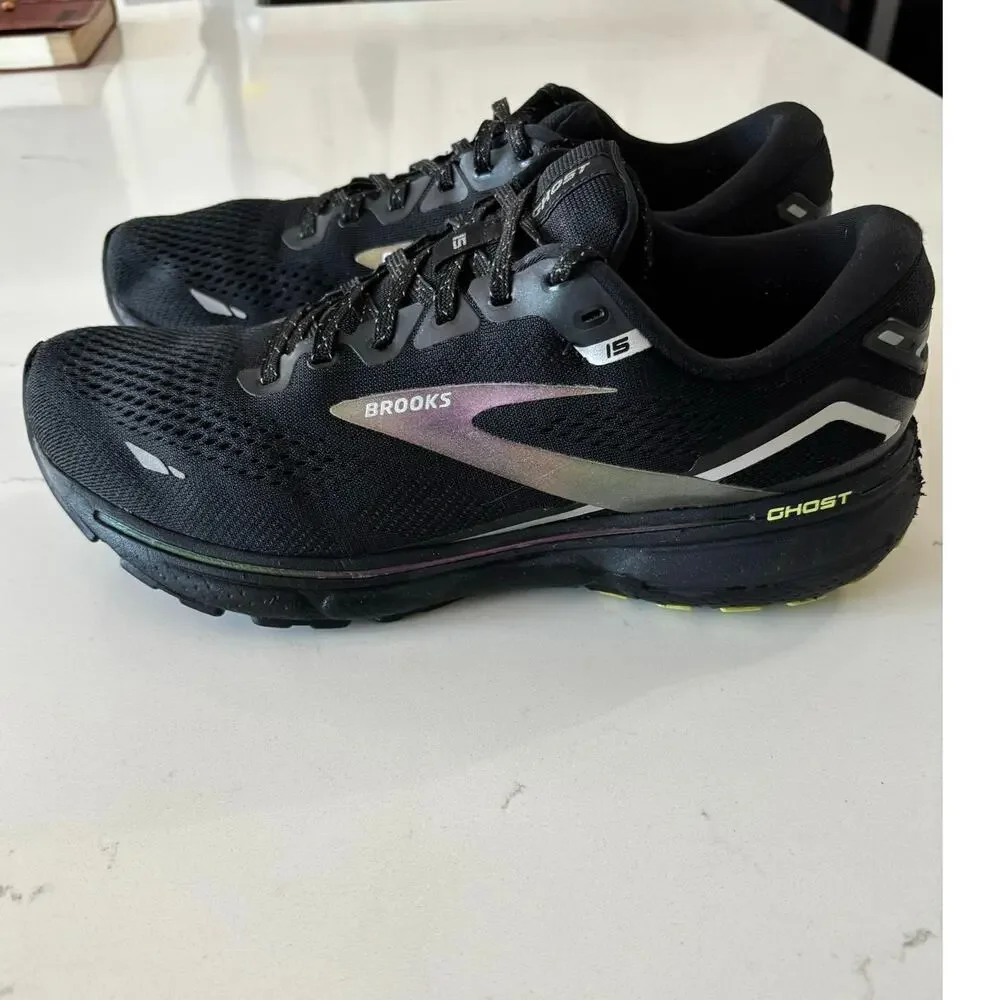 Brooks Ghost 15 running shoes sz 10 W athletic black comfort support excellent - Picture 3 of 11